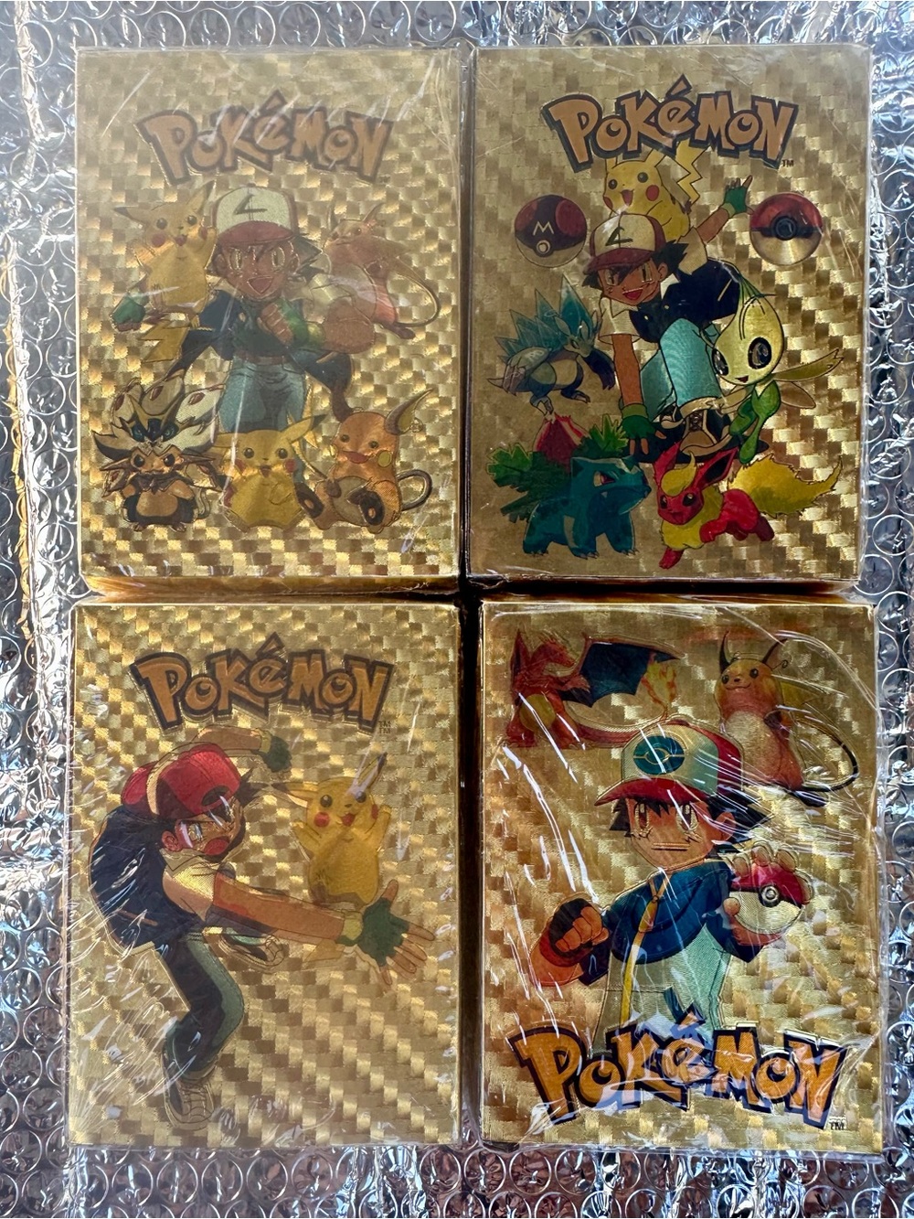 Pokemon Cards Gold Foil 110 Cards (4 PACKS) Sealed